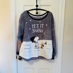 Peanuts Berber Fleece 'Let It Snow' Top (size M)
